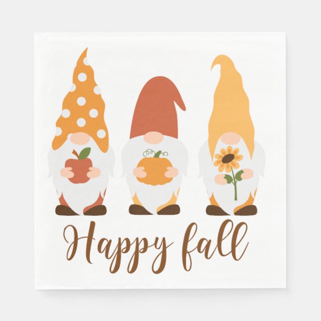 Servilleta De Papel Gnomes Happy Fall (Anverso)