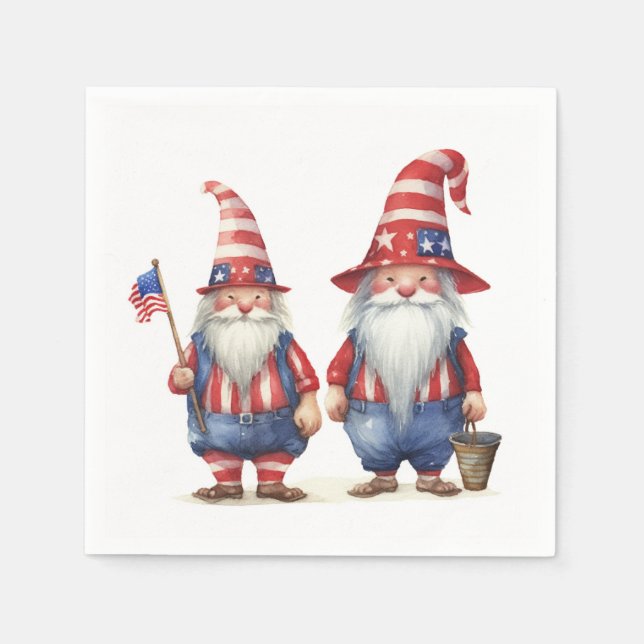 Servilleta De Papel Gnomes patrióticos estadounidenses (Anverso)
