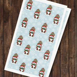 Servilleta De Papel Gnomo de Navidad Acogedor Rojo Verde Invierno Lind
