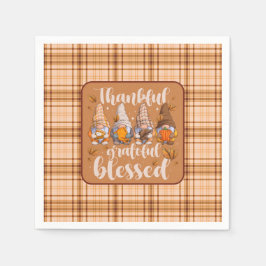 Servilleta De Papel Gnomos Agradecidos – Bendiciones de Otoño