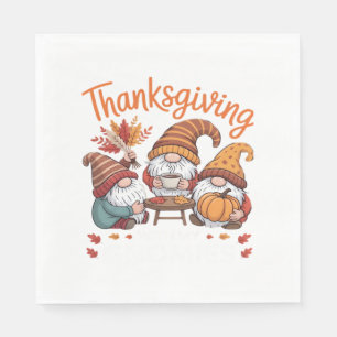 Servilleta De Papel Gnomos de Acción de Gracias Otoño Leopardo Pavo T