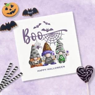 Servilleta De Papel Gnomos de Halloween con brillo púrpura Boo