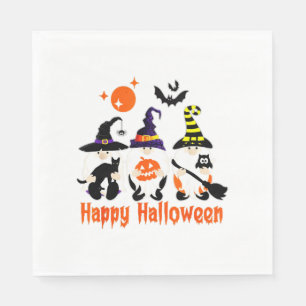 Servilleta De Papel Gnomos de Halloween Lindos Calabacines de Otoño