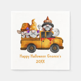 Servilleta De Papel Gnomos de Halloween personalizados Camión naranja
