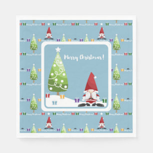 Servilleta De Papel Gnomos de Santa para plato de papel de Navidad