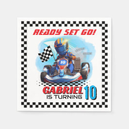 Servilleta De Papel Go Kart Racing Birthday - Racing cars