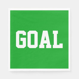 Servilleta De Papel GOAL White Athletic Text On Sporty Bright Green
