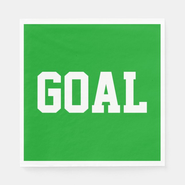 Servilleta De Papel GOAL White Athletic Text On Sporty Bright Green (Anverso)