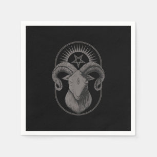 Servilleta De Papel Goat Devil Pentagram Baphomet Satan Occult Satanic