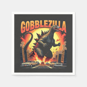 Servilleta De Papel Gobblezilla Spooky Turquía Acción de Gracias Gobbl