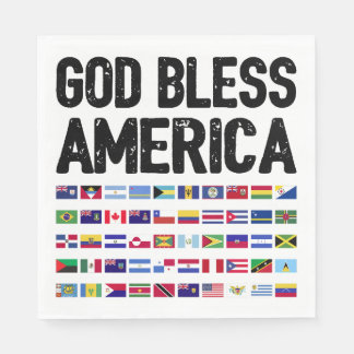 Servilleta De Papel God Bless America All Countries Latino Pride I