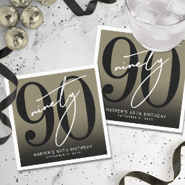 Servilleta De Papel Gold 90th Birthday Party