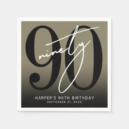 Servilleta De Papel Gold 90th Birthday Party