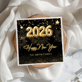 Servilleta De Papel Gold Balloon New Years Eve Party Paper Napkin