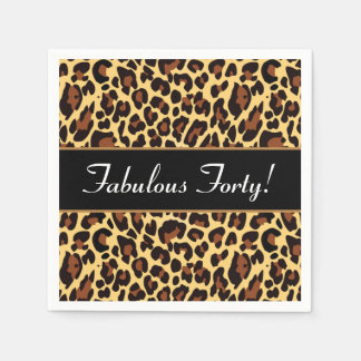 Servilleta De Papel Gold Black Leopard Fabulous 40 Birthday A10