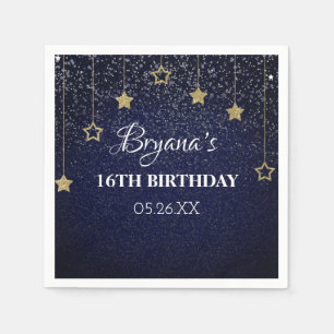 Servilleta De Papel Gold Blue Prom Under Stars Starry Night Birday