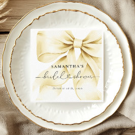 Servilleta De Papel Gold Bow Bridal Shower Paper Napkins
