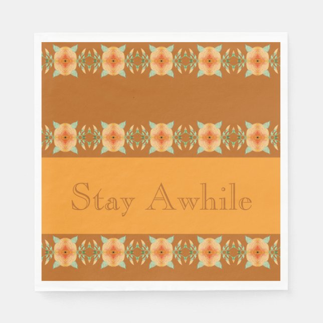 Servilleta De Papel Gold Browns With Peach Artsy (Anverso)