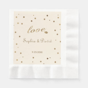 Servilleta De Papel Gold Confetti Love Champagne Boda