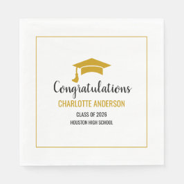 Servilleta De Papel Gold Congrats Graduation