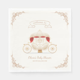 Servilleta De Papel Gold Elegant Fairy Carriage Baby Shower Welcome