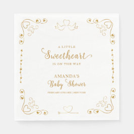 Servilleta De Papel Gold Elegant SValentine Baby Shower