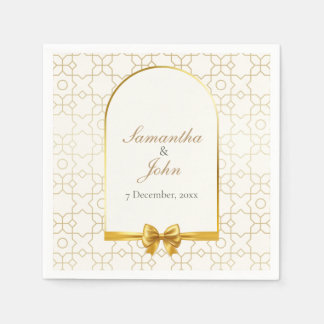 Servilleta De Papel Gold Geometric Arch Art Deco Wedding Paper Napkins