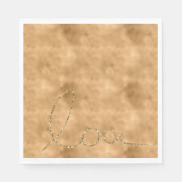 Servilleta De Papel Gold Glam Purpurina Love