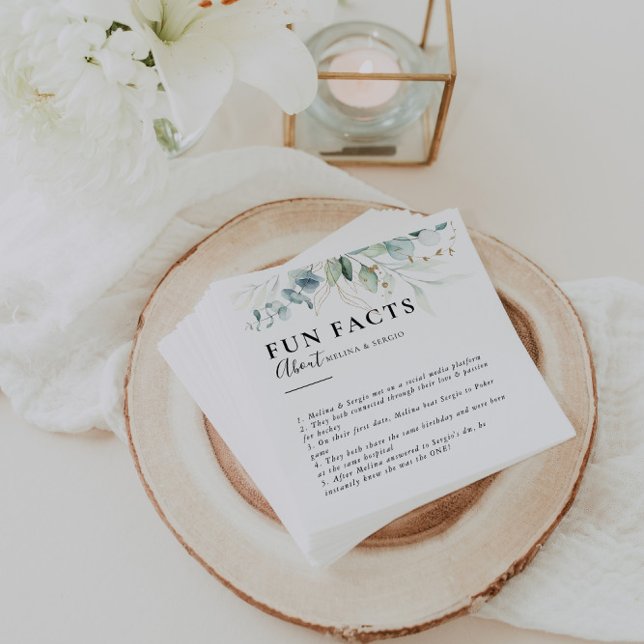 Servilleta De Papel Gold Green deja a Trivia Fun Facts Boda (Subido por el creador)