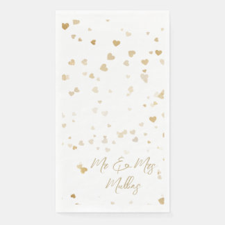 Servilleta De Papel Gold Heart “Mr & Mrs” Wedding Napkins