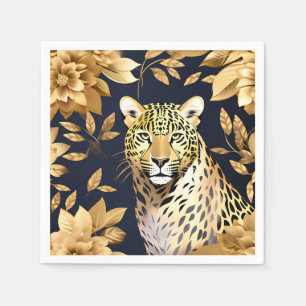 Servilleta De Papel Gold Leopard Metallic