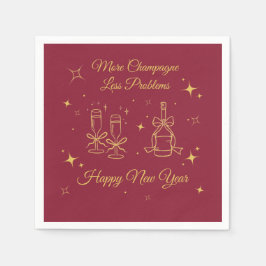 Servilleta De Papel Gold Line Art New Year Design