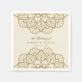 Servilleta De Papel Gold Mandala Boda indio o Sangeet