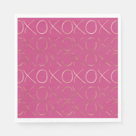 Servilleta De Papel Gold Pink Girly Glam XOXO Love