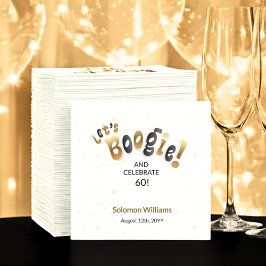 Servilleta De Papel Gold Sparkle Let's Boogie 60th Birthday