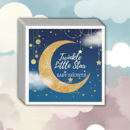 Servilleta De Papel Gold Twinkle Little Star Dreamy Baby Shower