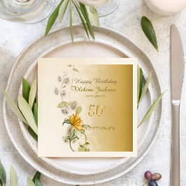 Servilleta De Papel Golden 50th birthday paper napkins 
