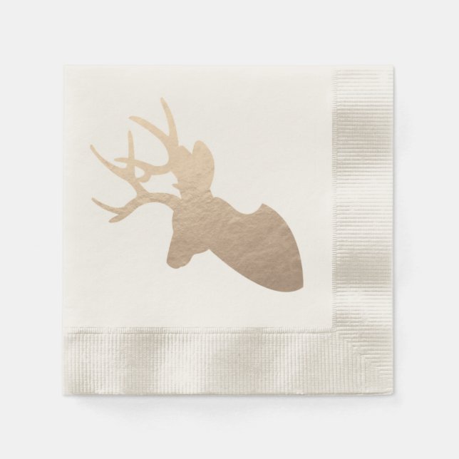 Servilleta De Papel Golden Deer Silhouette (Anverso)