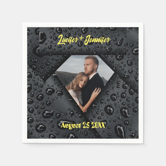 Servilleta De Papel Golden Diamond Modern Elegant Customized Wedding (Anverso)