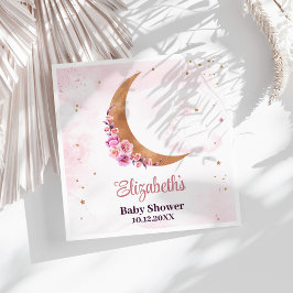 Servilleta De Papel Golden Floral Moon Baby Shower