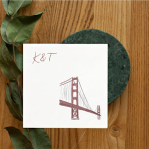 Servilleta De Papel Golden Gate Bridge, cóctel Boda de San Francisco