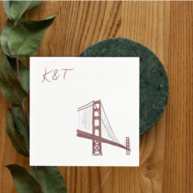 Servilleta De Papel Golden Gate Bridge, cóctel Boda de San Francisco (Subido por el creador)