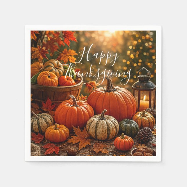 Servilleta De Papel Golden Harvest Thanksgiving  (Anverso)