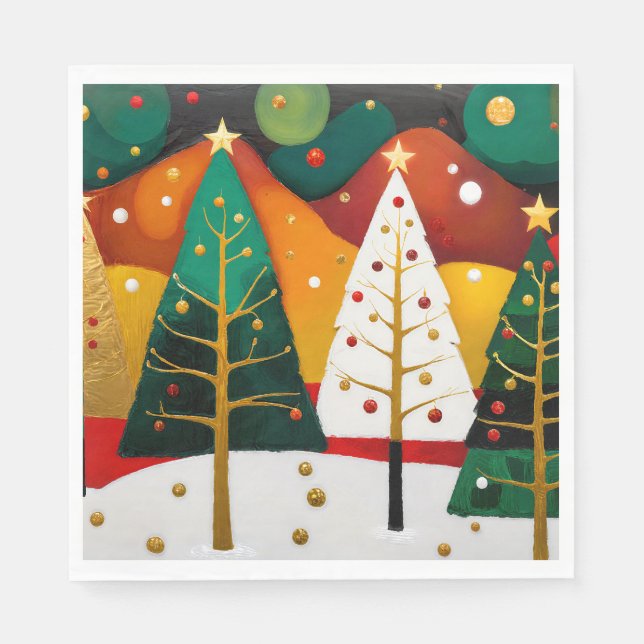 Servilleta De Papel Golden Holiday Grove (Anverso)