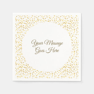 Servilleta De Papel Golden Love Hearts Confetti Elegant Modern Script