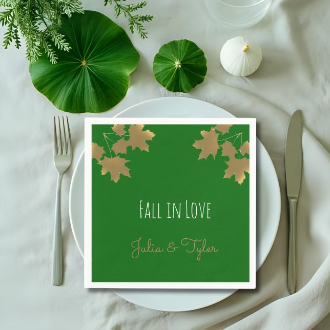 Servilleta De Papel  Golden maple leaves in  Emerald - Fall in love (Subido por el creador)