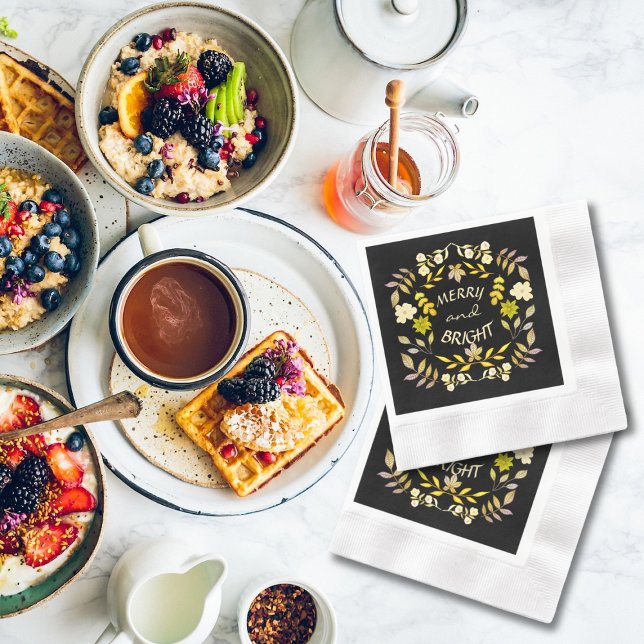 Servilleta De Papel GOLDEN MERRY Y BRIGHT personalizado (Subido por el creador)