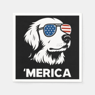 Servilleta De Papel Golden Retriever 4 De Julio Merica