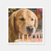 Golden Retriever Apagando Velas de Cumpleaños