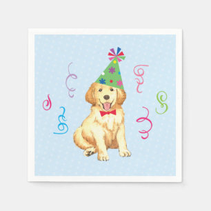 Servilleta De Papel Golden retriever de la fiesta de cumpleaños